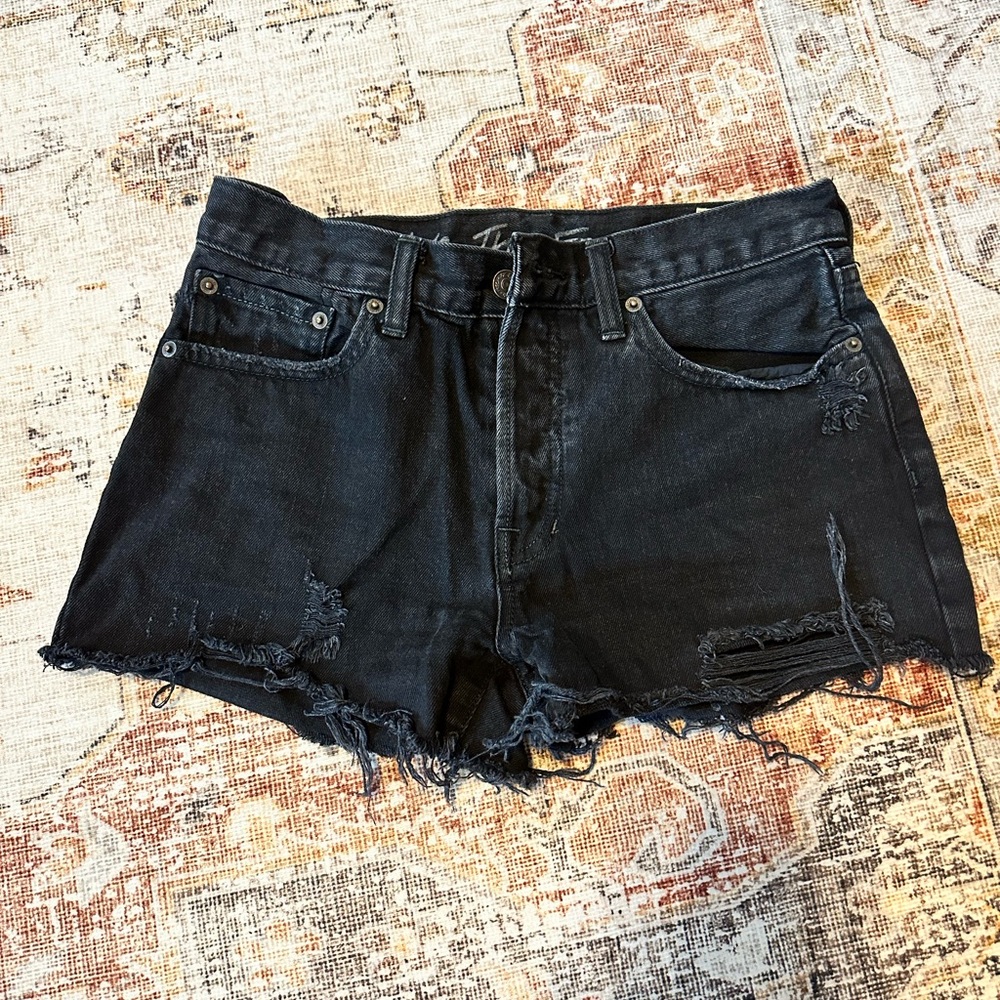 Free people black denim shorts size 27